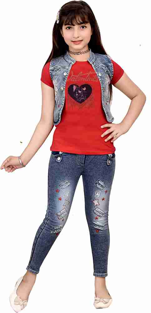 Jeans and t clearance shirts for girls