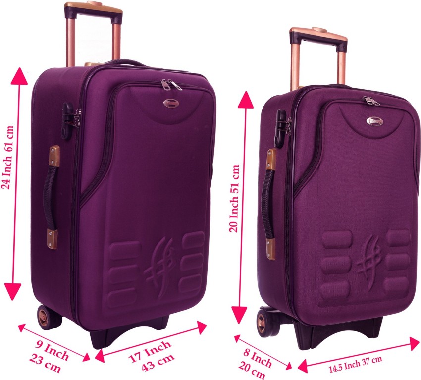 Medium Size 24 inch President Trolley with Dual zipper and 360 Degree 5  Wheels Moving Luggage Bag  QQ923  Durbar