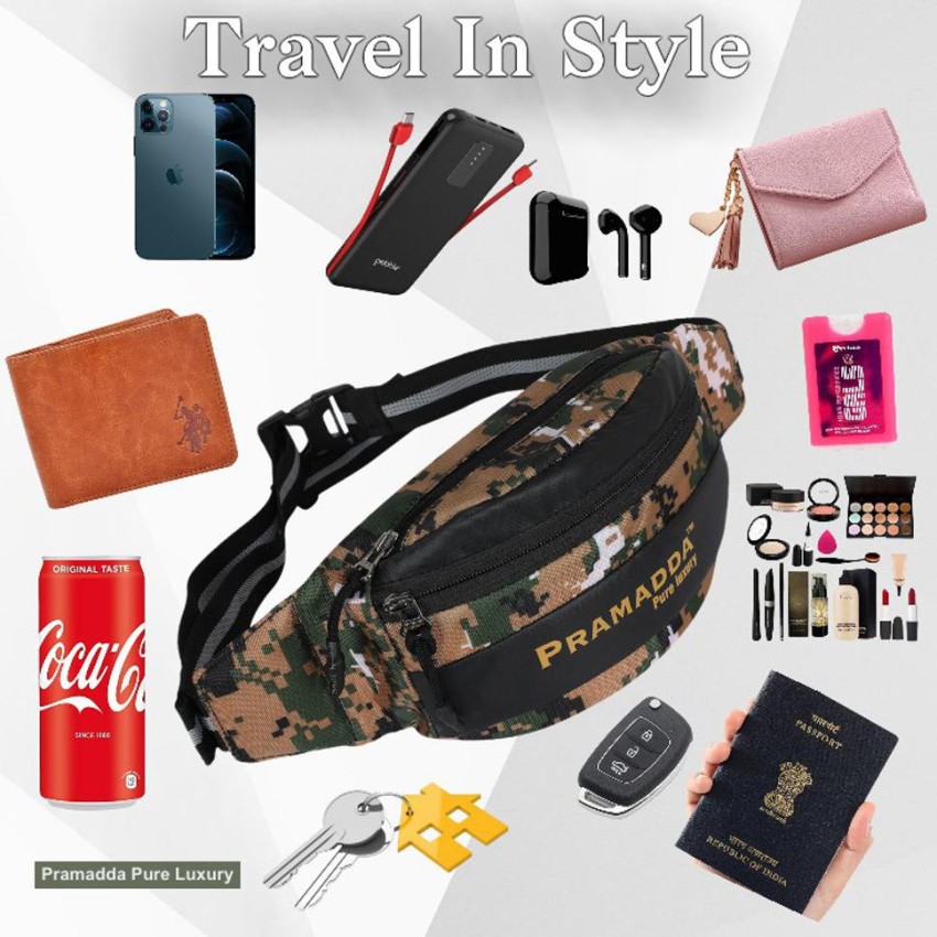 Tas Selempang Waist Bag Pria Casual Belt Bag Gucci Typography