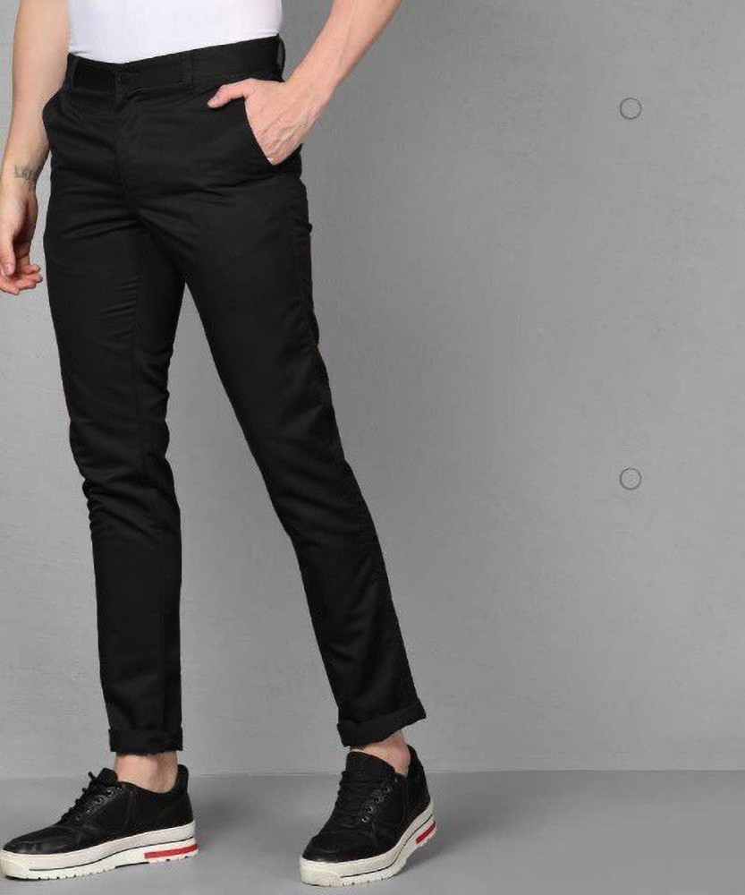 Buy Peter England Men Black Solid Slim fit Chinos Online at Low Prices in  India  Paytmmallcom