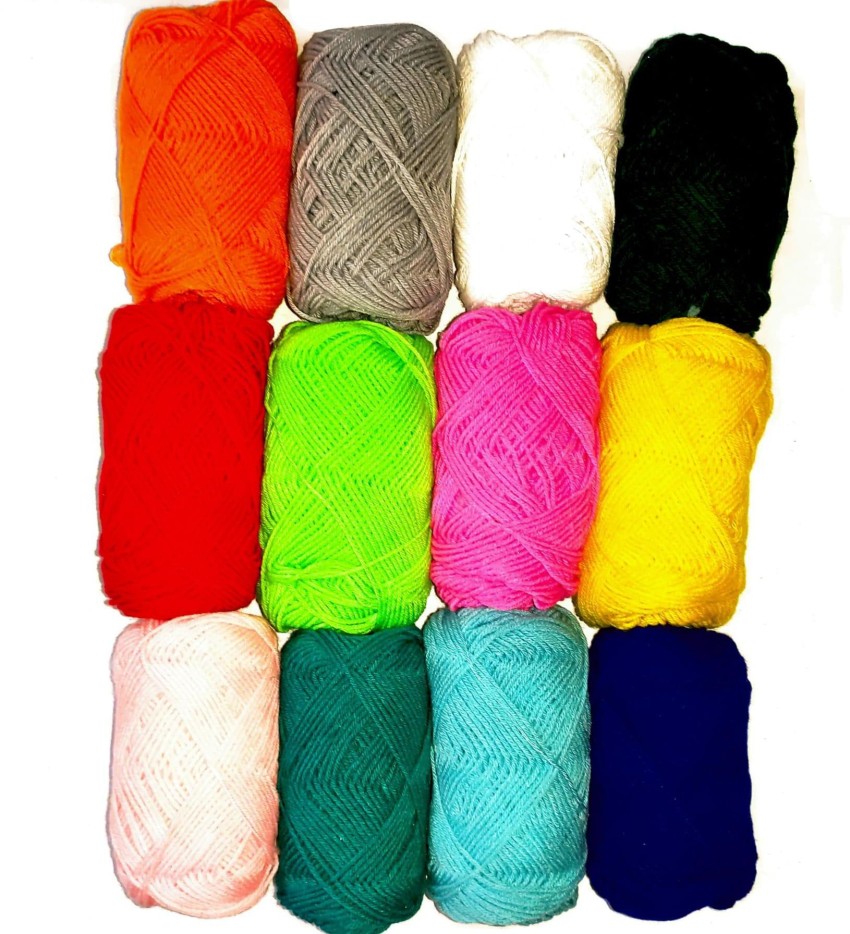 HABSA Wool Balls Art Craft Soft Fingering Crochet Hook Yarn, Needle  Knitting Thread Dyed Multi Color Pack of 6 : : Home & Kitchen