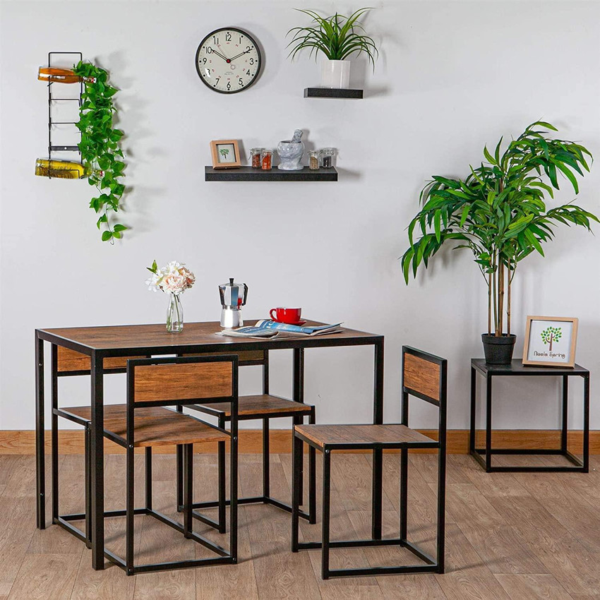 DecorNation 4 seater dining table set Solid Wood 4 Seater Dining