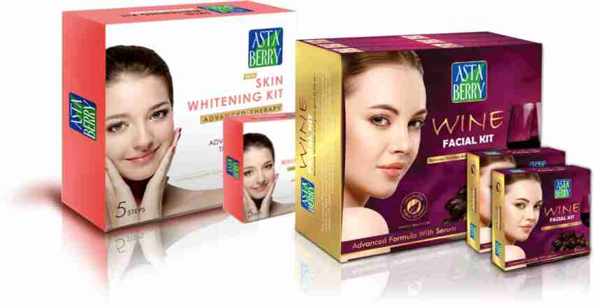 ASTABERRY Skin Whitening Facial Kit 12 Pouch Set 6 Steps 432g