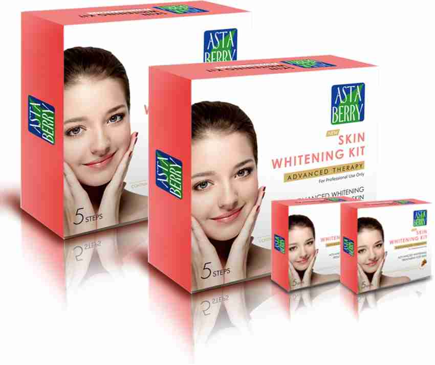 ASTABERRY Skin Whitening Facial Kit 12 Pouch Set 6 Steps 432g