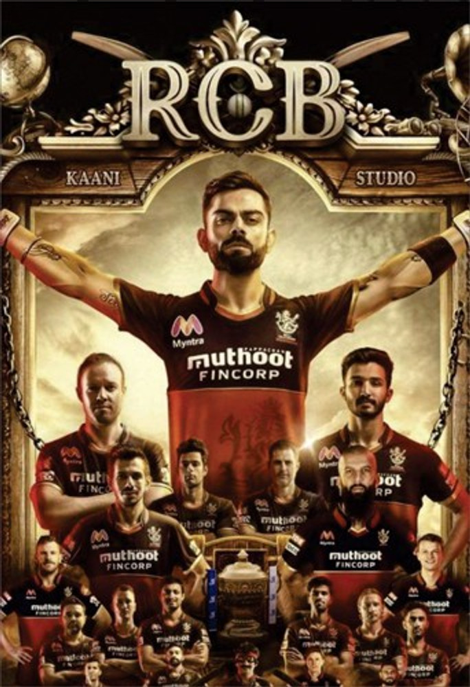 Team RCB Lover Wall Poster For Home And office Décor Print on 300gsm Thickness Paper With Gloss Lamination And Both Side Tapeing on Poster Back Side (Size 13 Inch X 19 Inch,