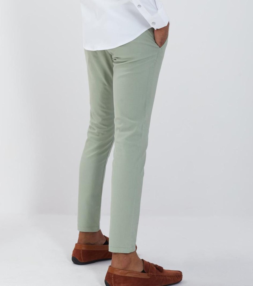 Buy PLMX Men Light Green Solid Cotton Blend Trousers 30 Online at Best  Prices in India  JioMart