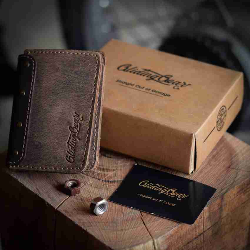 GlidingGear Co. Wildwest Wallet - Handcrafted Genuine Leather Bifold Wallet  for Men
