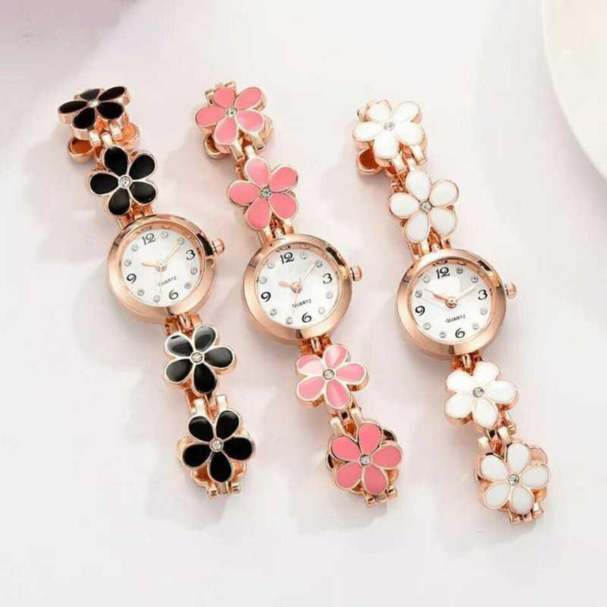 Finotic Flower Watch For Girls Flower Watch combo Analog Watch For Girls