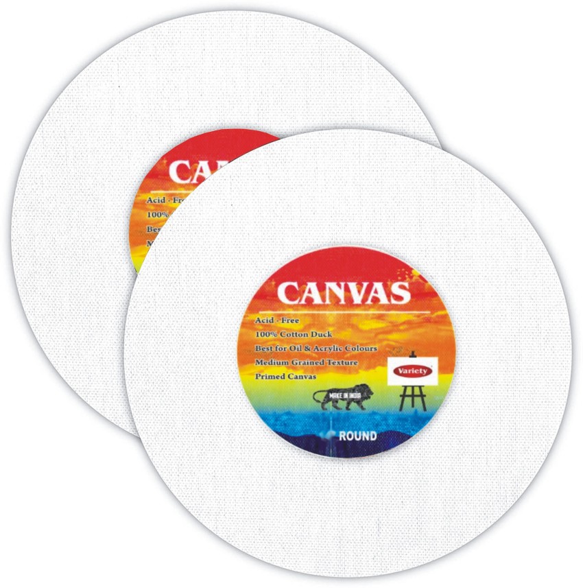 Round Canvas for Painting, Pre Stretched Cotton Canvas Boards, Circle  Shaped Art Canvas Panels for Acrylic Oil Painting