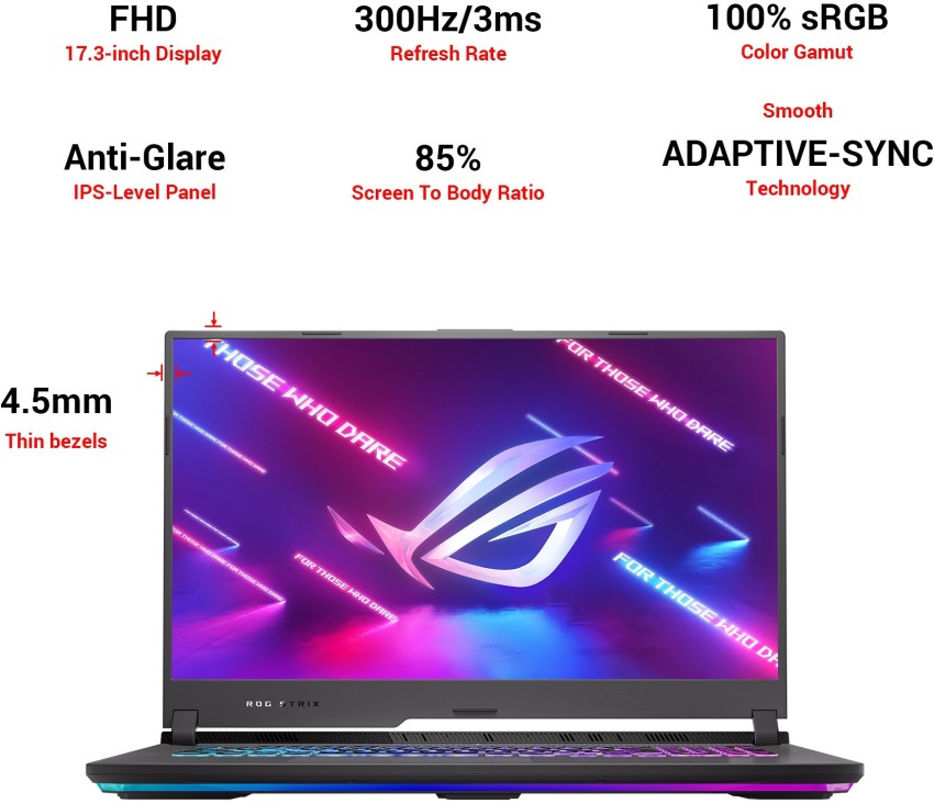 ASUS ROG Strix G17 AMD Ryzen 9 Octa Core 5900HX - (16 GB/1 TB SSD/Windows  10 Home/6 GB Graphics/NVIDIA GeForce RTX 3060/300 Hz) G713QM-HG074TS Gaming  Laptop Rs.187990 Price in India - Buy