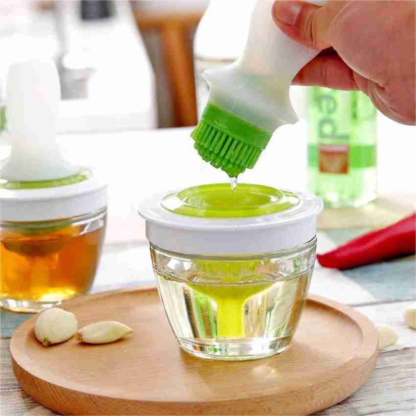 Kitchen Oil Bottle Oil Brush Silicone Olive Oil Bottle Brush Set 2 In 1  Baking Barbecue Grill Oil Bottle Brush Cooking BBQ Tool