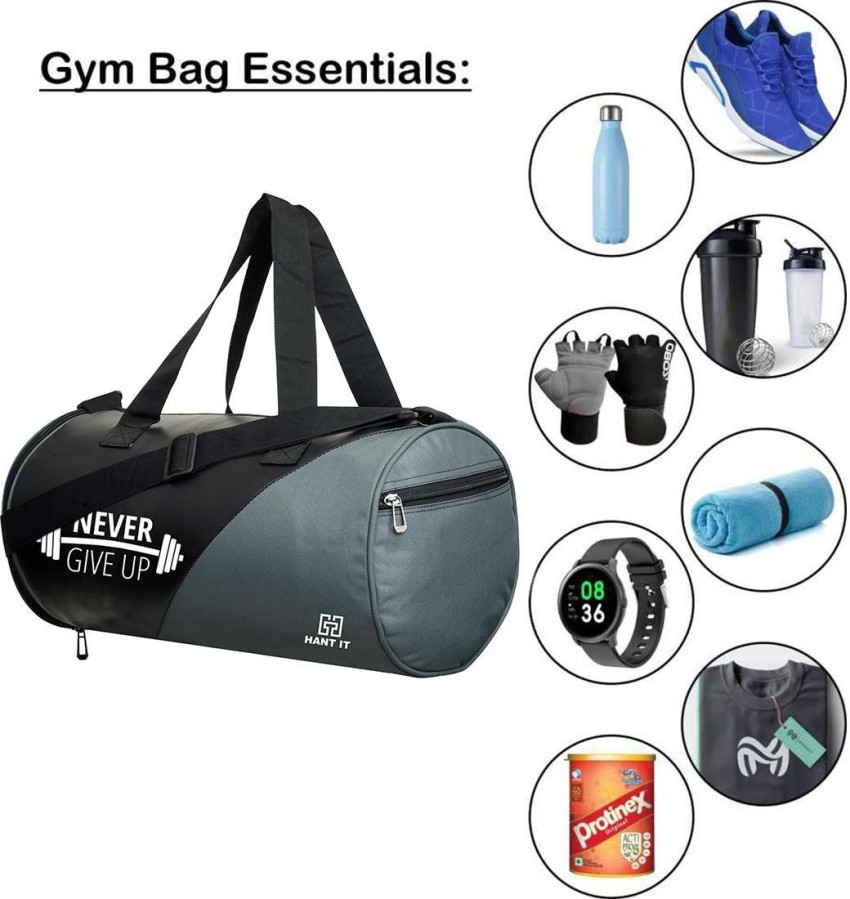 5 O'CLOCK Sports Green Gym Essentials Combo: Polyester Gym Bag with Shoe  Compartment, Gym Gloves, 500ml Shaker Bottle, Skipping Rope, and Foam Hand