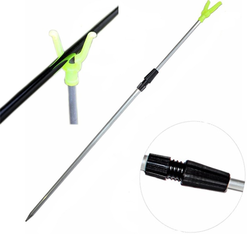 Hunting Hobby Fishing Rod Holder,Adjustable Aluminium Support Stand,2  Section V Rack Holder Silver Fishing Rod