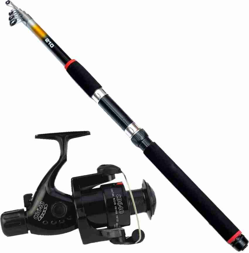 Hunting Hobby Fishing Spinning Rod,Reel, Free Travelling Bag (7 Feet)  Multicolor Fishing Rod