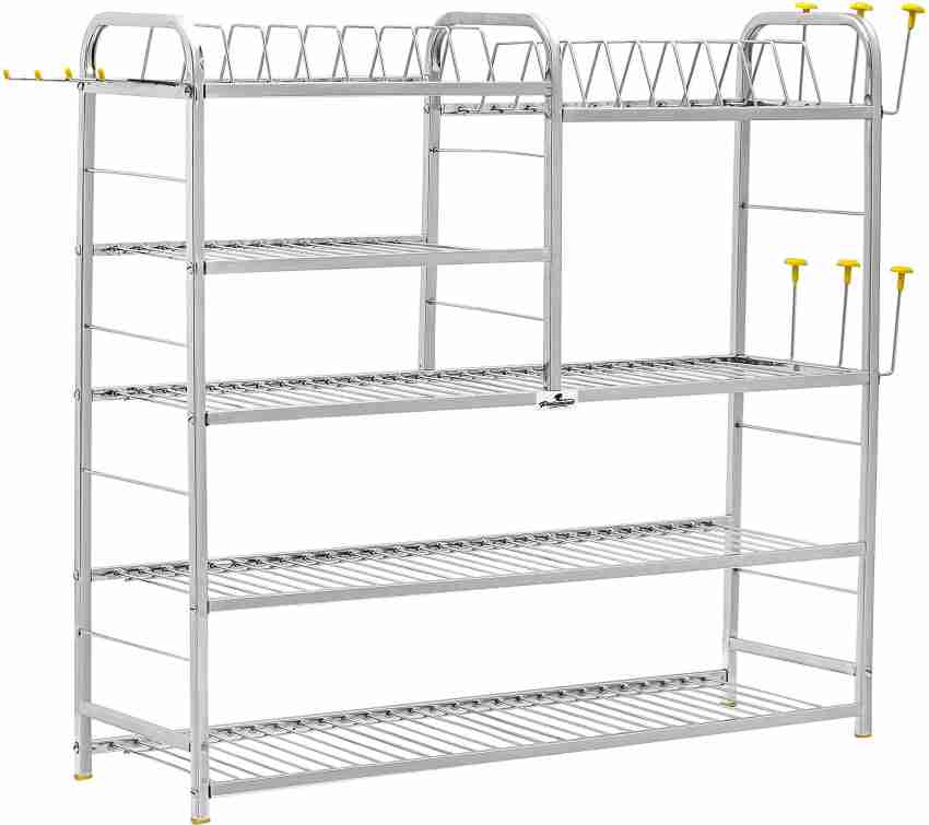 PALOMINO Utensil Kitchen Rack Steel 5 LAYER 30*30 inch Wall Mount Modern  Kitchen Utensils Dish Rack Stainless Steel Kitchen Rack Utensil Rack  Utensil Stand (Steel) Steel Kitchen Rack (Steel) Price in India 