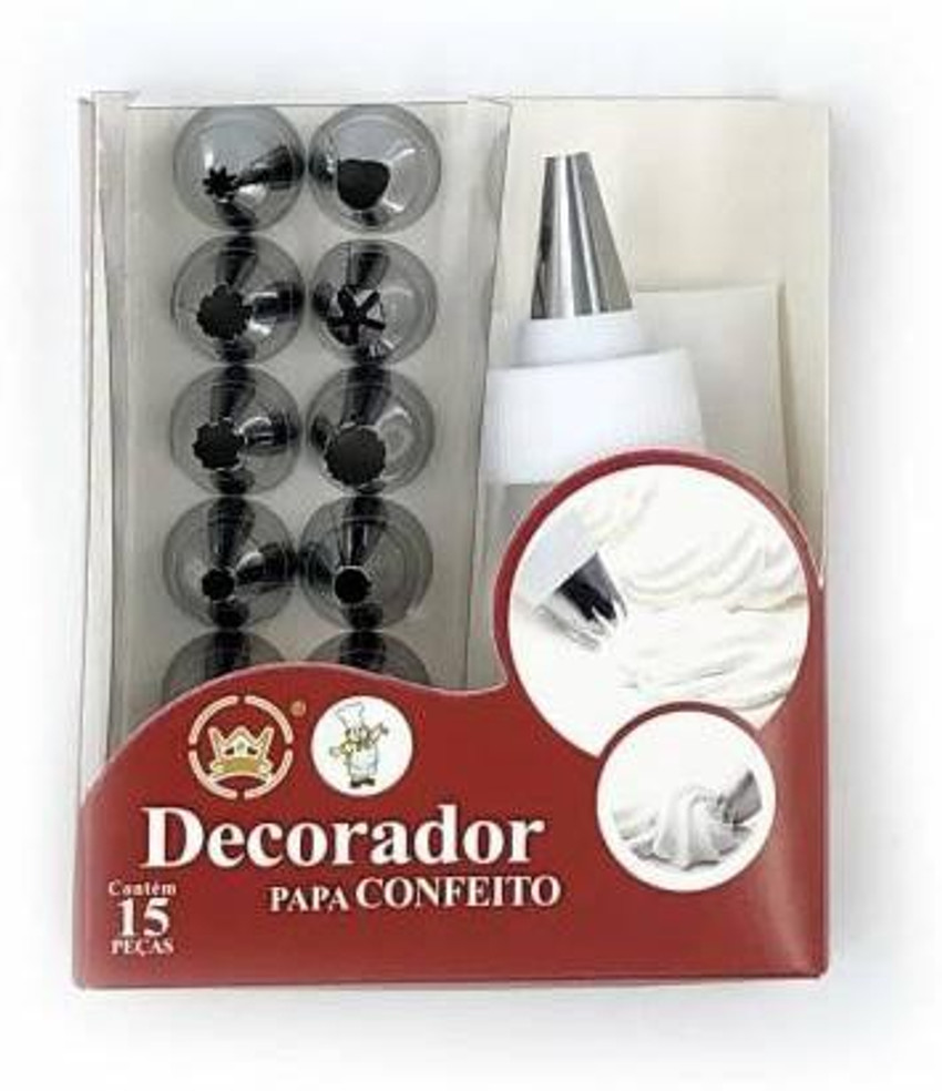 Durgma 12 Steel Nozzles with piping bag Kitchen Tool Set Price in