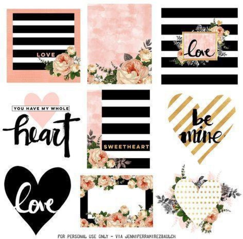 Craft Greetings Love Tag / Element sheets for Scrapbooking  and Handmade Projects 6 By 6 Inches 350 gsm Craft paper - Craft paper