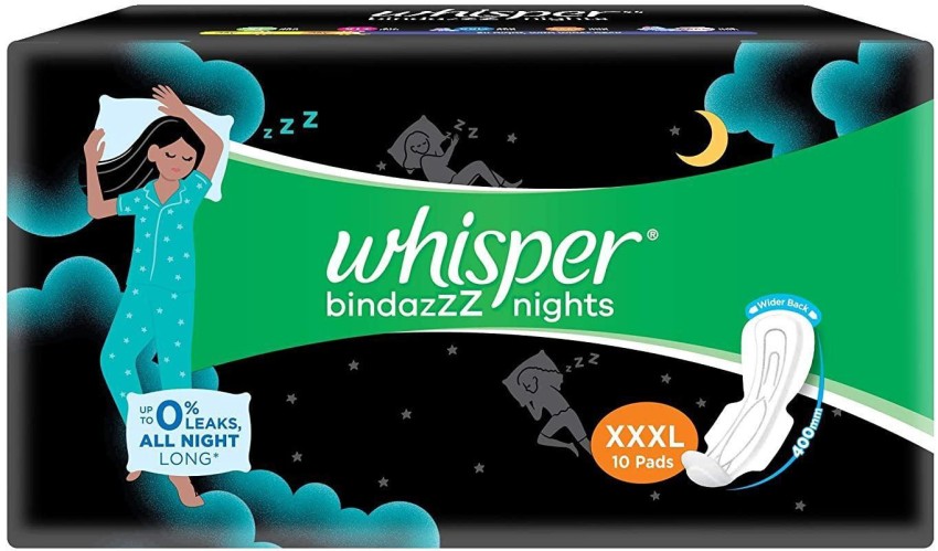Whisper bindazzz nights XXXL 10 pads Sanitary Pad
