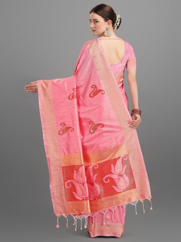 Buy Pink Embroidered Cutwork Assam Silk Saree by VISHNU WEAVES at Ogaan  Market Online Shopping Site
