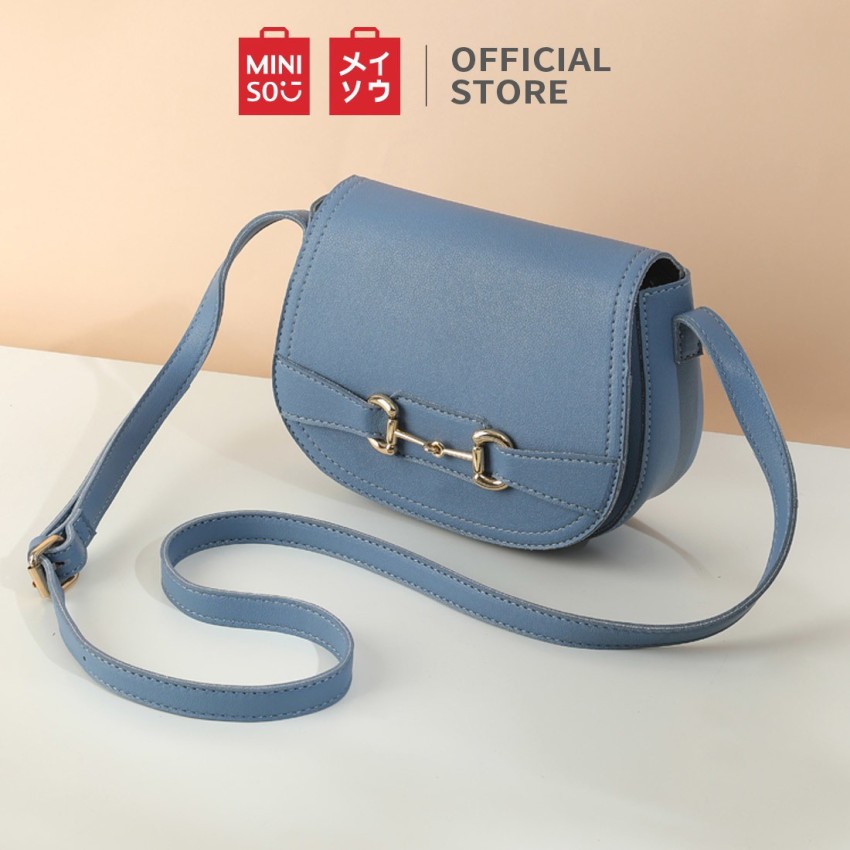 MINISO Blue Sling Bag Retro Crossbody Bag Blue Blue Price in India Flipkart