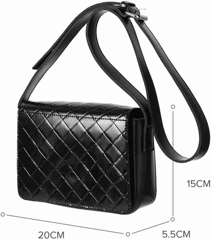 MINISO Black Sling Bag Fashionable Rhomboid Crossbody Bag (Black) Black -  Price in India