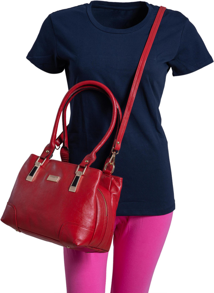 Designer red store handbags leather
