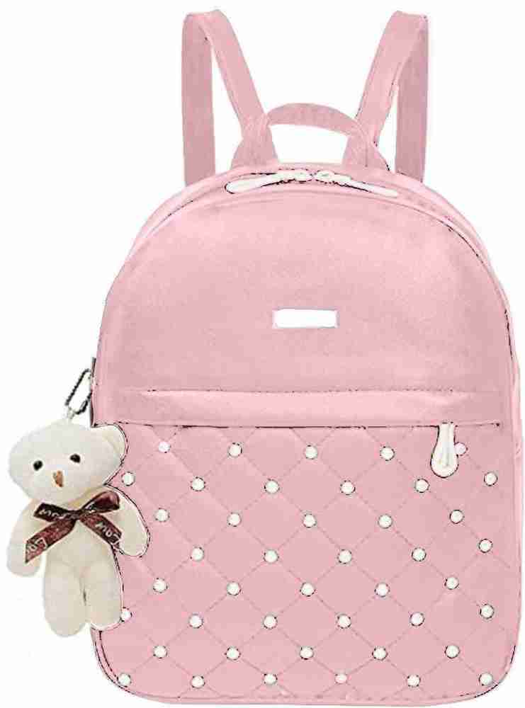 Flipkart BestLook Stylish Fashionable Simple Bag For Ladies Girls Women School College Traveling Bag Casual Backpack 10 L 10 inch BABY PINK Backpack Backpack