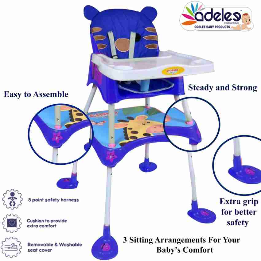 ODELEE Baby 3 in 1 Convertible Feeding Table high Chair for Baby