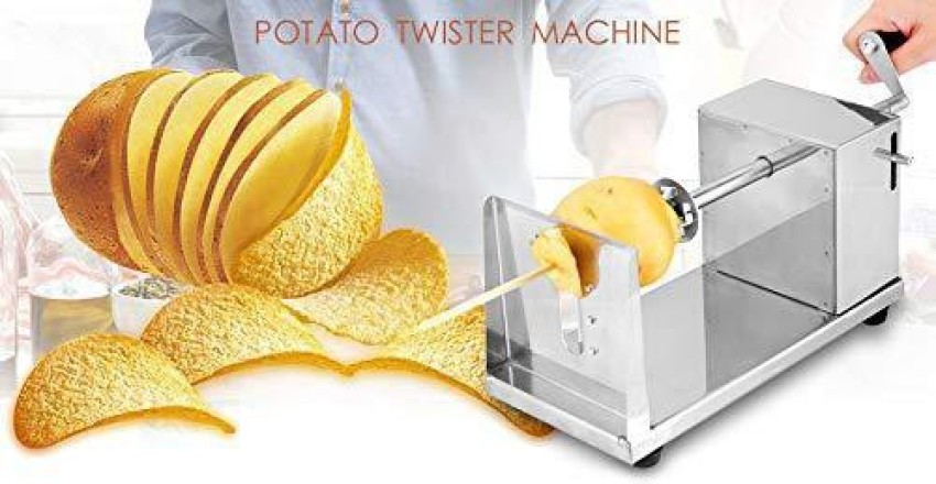 Stainless Steel, Iron Potato Spiral Cutter Machine Twister Curly French Fry Tornado  Slicer, Metallic Potato Spiral