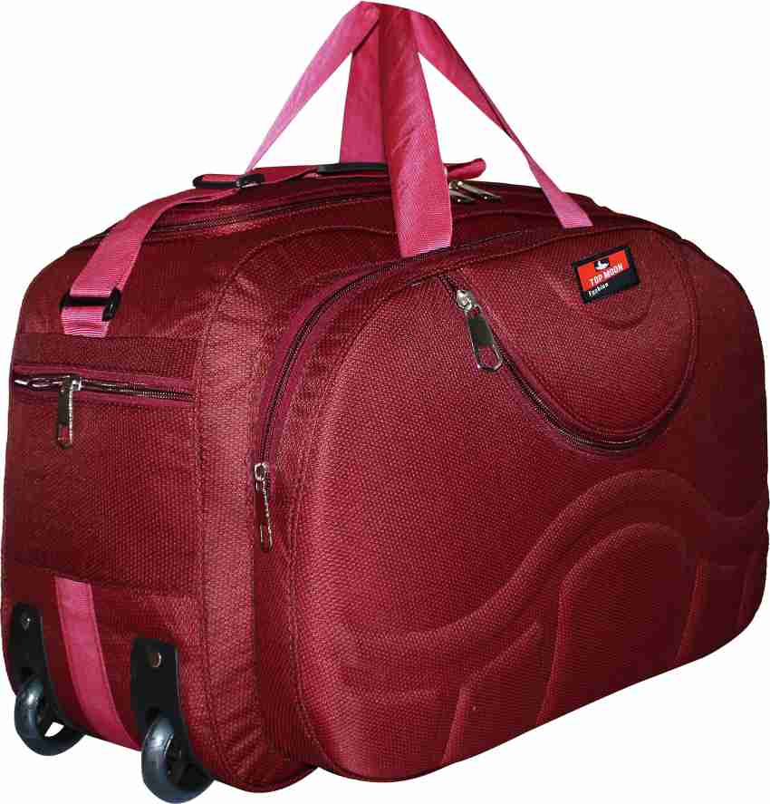 TOPMOON FASHION (Expandable) Waterproof Luggage Travel Duffel Bag with  Roller wheels Duffel Bag, Tp13 Duffel With Wheels (Strolley) Maroon - Price  in India