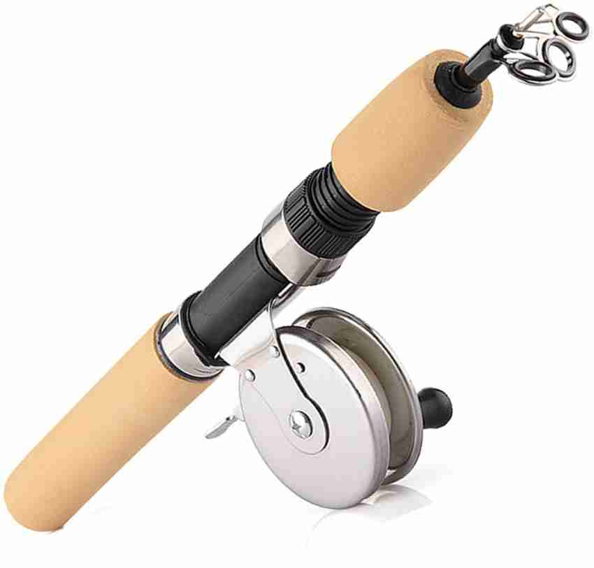 Hunting Hobby Portable Ice Fishing Rod Fish Shrimp Rod 75cm with Reel  Multicolor Fishing Rod