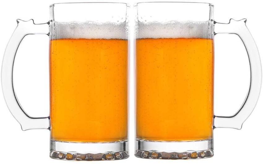 Glass Mugs With Handle 26oz, Large Beer Glasses For Freezer, Beer Cups  Drinking Glasses, Set of 4 