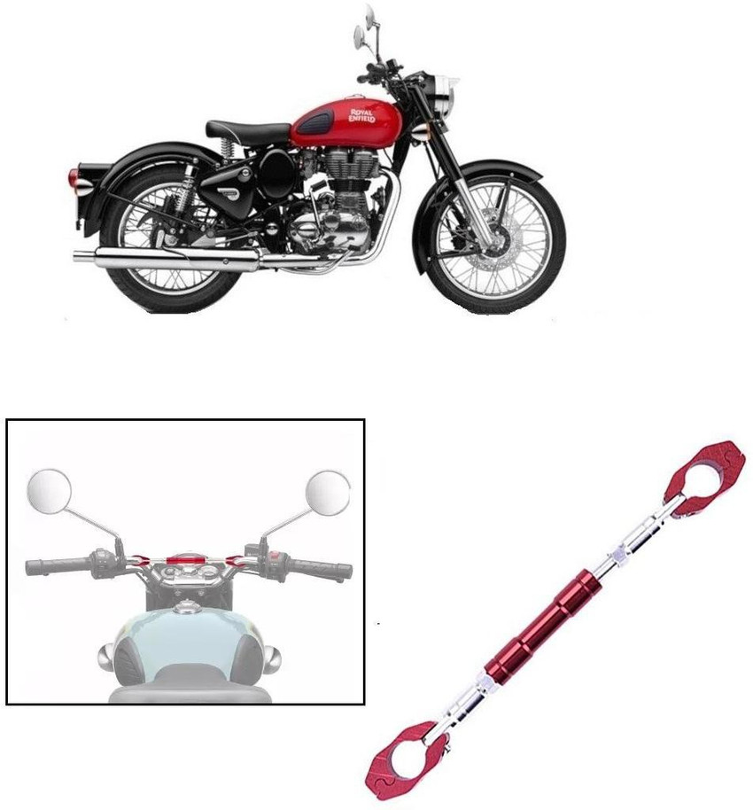 Qiisx Motorcycle Handlebar Cross Bar Red for R.Enfield Classic