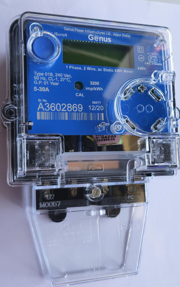 Genus 1 Phase Sub Electric LCD Meter 2 Wire 5 30A 240V 50HZ Metal