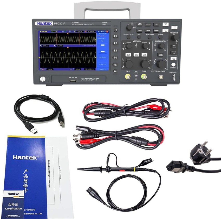 Hantek DSO2C10 Digital Oscilloscope 2 Channels 100Mhz USB Storage  Oscilloscope 1GSa/s Sample Rate Digital Oscilloscope Price in India - Buy Hantek  DSO2C10 Digital Oscilloscope 2 Channels 100Mhz USB Storage Oscilloscope 1GSa /s Sample