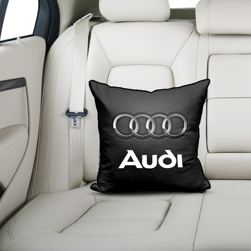 MeeFactory Black Polyester Car Pillow Cushion for Audi Price in