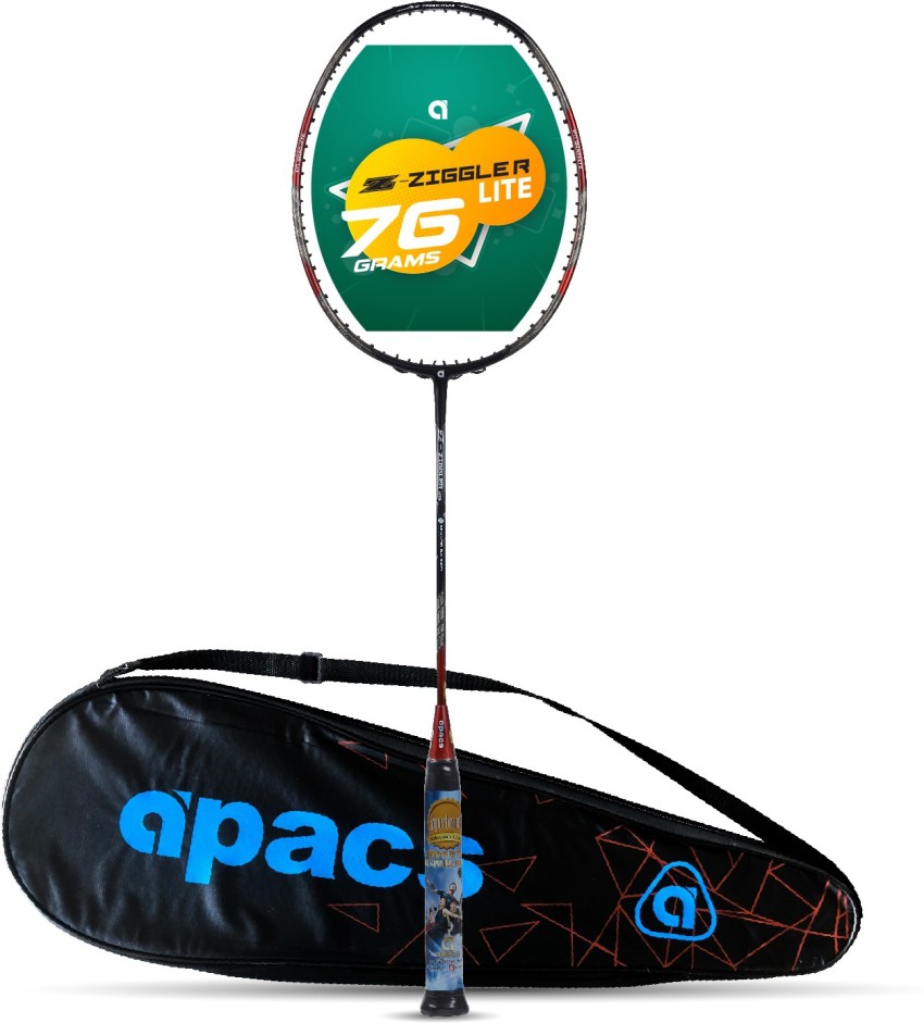 apacs Z-Ziggler Lite (33 LBS, 76g and 6.2 mm Slim Shaft) Black, Red Unstrung Badminton Racquet