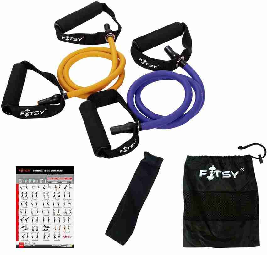 FITSY Resistance Toning Tube with Additional Door Anchor Orange Purple Resistance Tube Buy FITSY Resistance Toning Tube with Additional Door Anchor Orange Purple Resistance Tube Online at Best Prices