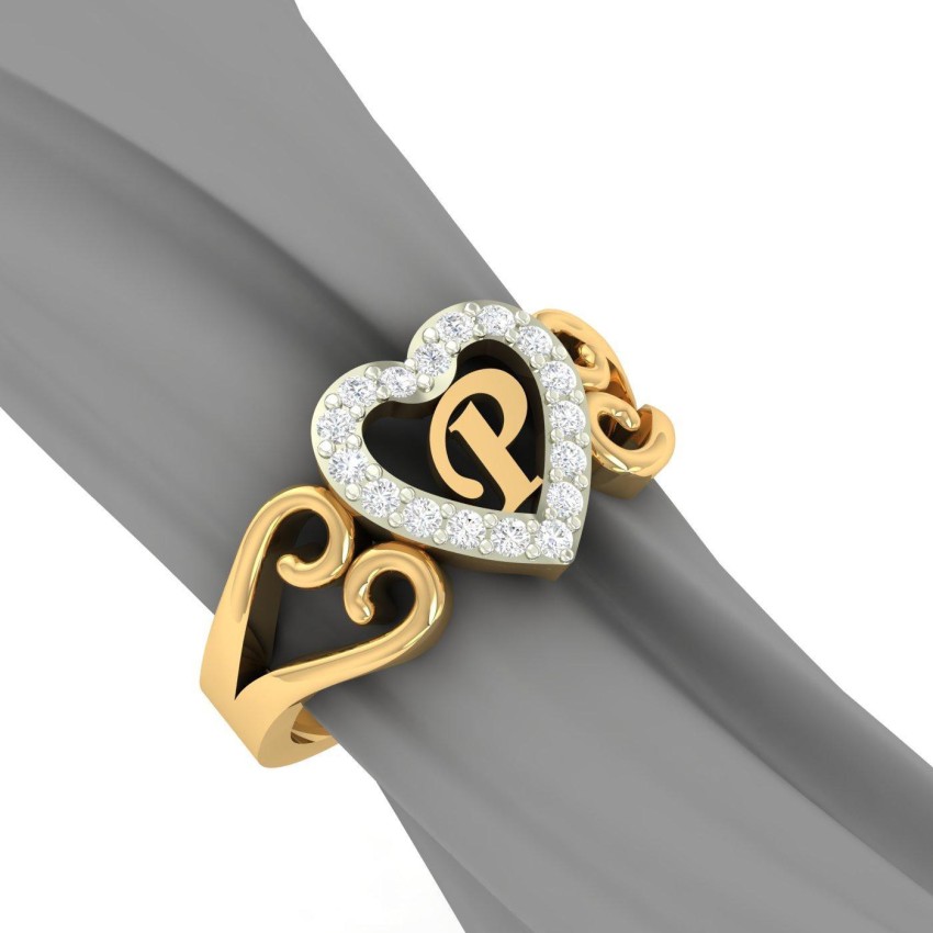 Kanak Jewels Valentine Love Initial Letter P Ring for Girls stylish design  Gold plated ring Brass Cubic Zirconia Gold Plated Ring Price in India - Buy  Kanak Jewels Valentine Love Initial Letter