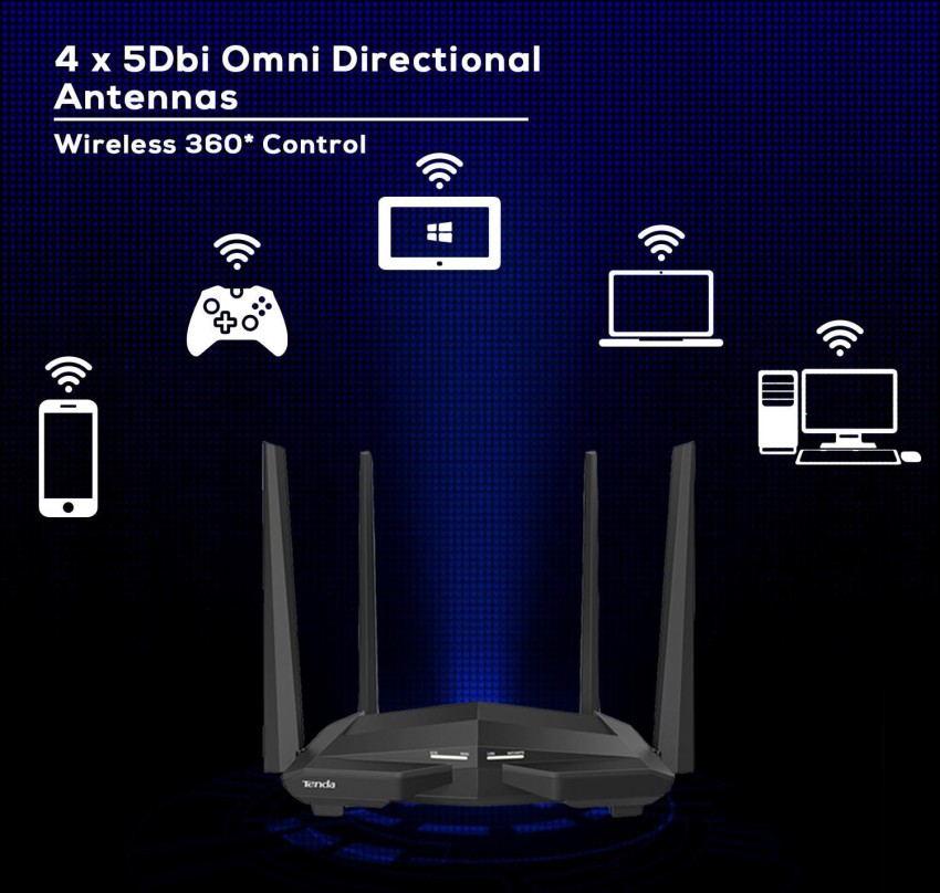 Tenda AC10 AC1200 Smart Gigabit Wi-Fi Router Dual Band Wireless Internet  Router 885397273509