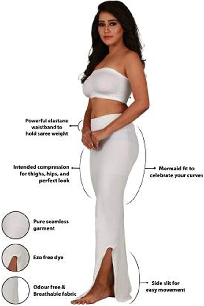 QUEENS Microfiber Fishcut Flare Saree Shapewear, Petticoat, Skirts for  Women, Lycra Shape Wear