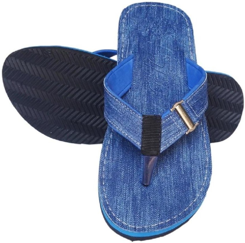 blue jean flip flops