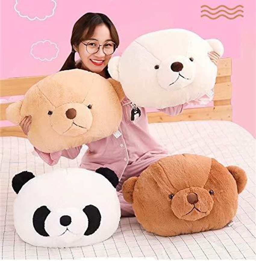Lovey Dovey Teddy Bear Pillow Soft Toy Birthday Gift for Girls Wife Boyfriend Husband Soft Toys Wedding Anniversary Gift for Couple Special Baby Toys Gift Items Extra Large Head Pillow White 32 cm