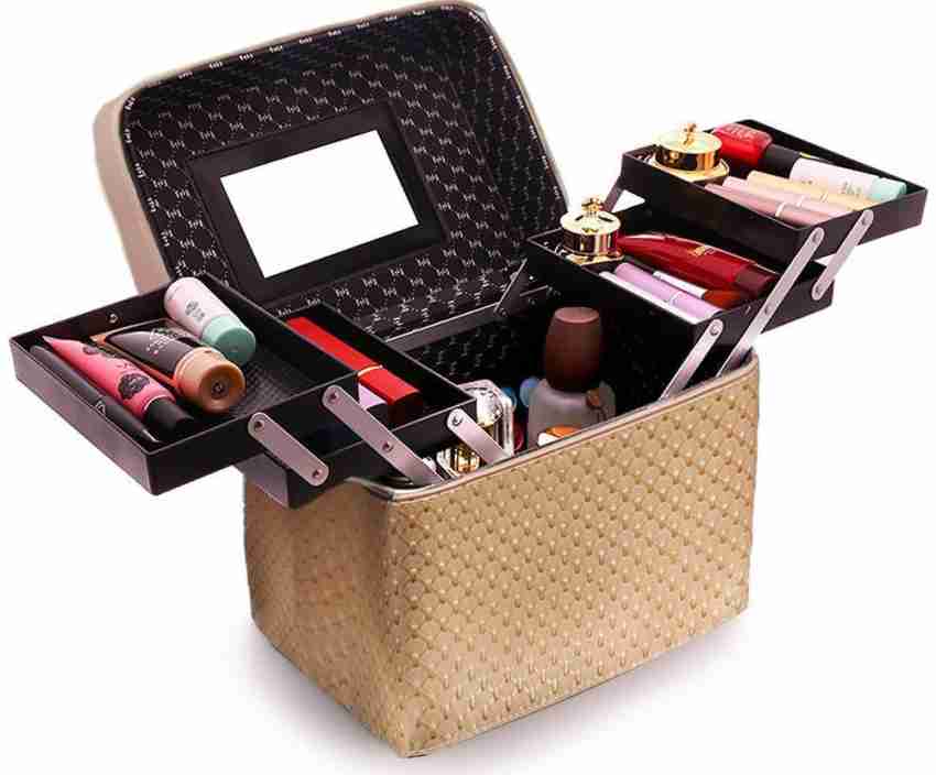 Makeup Box , Vanity Box , Jewellry Box Red ( Pack of 2 ) Multiple Function  Vanity Box ( Cream)