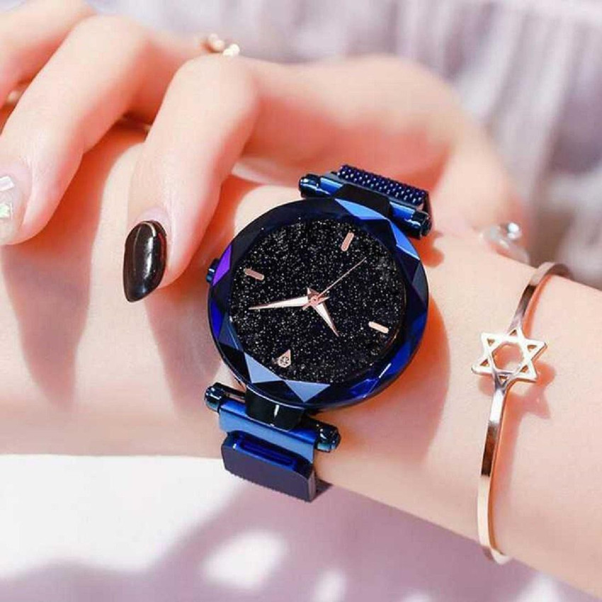 blutech Sydney Blue Color Stylish Luxuries Looking 2021 Starry Sky Magnetic Watch Wrist Style Fancy Bracelet Women Watches Ladies Wristwatch for Girls Analog Fashion Female Clock Gift with Magnet Mash...