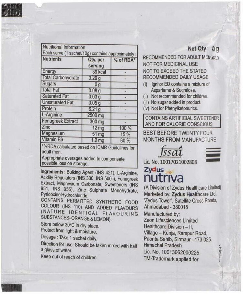 Zydus Ignitor ED Powder Price in India Buy Zydus Ignitor ED