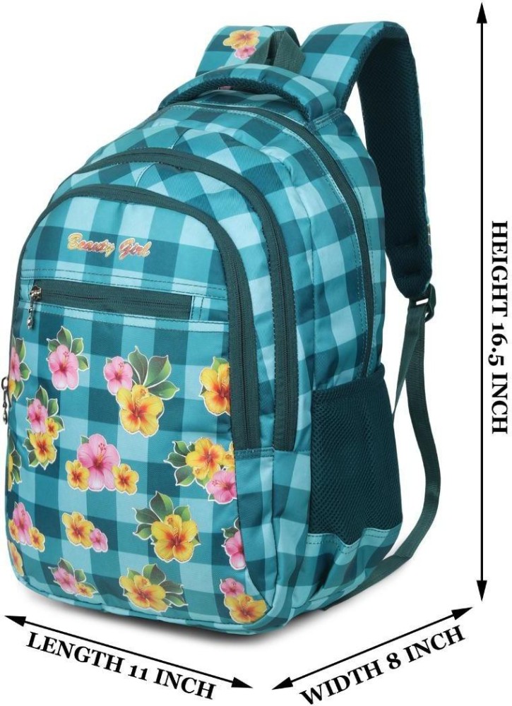 BEAUTY GIRLS GIRLS Polyester 30 L DESIGNER FLOWER PRINT School Backpack for  Girls 30 L Backpack N.Blue - Price in India