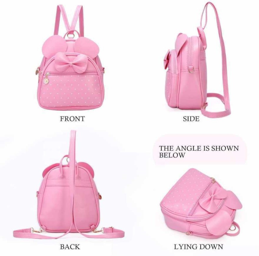 Girls Cute Mini Backpack Purse Fashion School Bags PU Leather Casual Pink