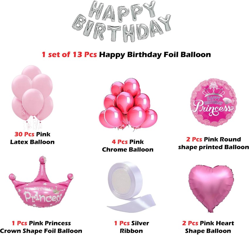 2 PCS Girl Balloon Princess Foil Balloon Birthday Balloons for