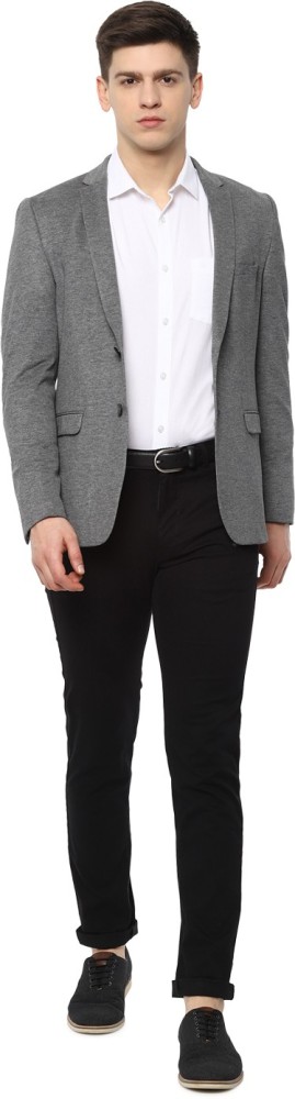 Buy Louis Philippe Men Grey Melange Solid Super Slim Fit Single Breasted  Casual Blazer - Blazers for Men 10760100